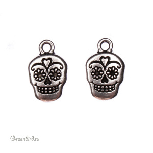 Подвеска "Милый череп", ант. серебро, 1 шт. (#TC-2320)