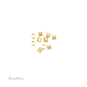 Кримпы-трубочки 2х1,8 мм, золото, уп.10 шт.(#SV1701-CT06G)