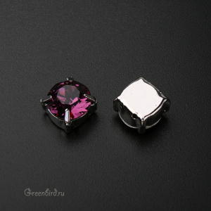 Swarovski 1088 Шатон в оправе SS39, родий, аметист (#204), 1 шт.
