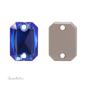 3252 Emerald Cut Sew-on Stone 14х10 мм – Majestic Blue (#296)