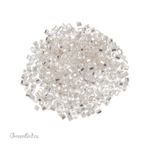 Винтажный стеклярус 2 мм, Dusty Silverlined 2 (#516)