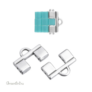 CYMBAL Концевик "Piperi" для TILA на 3 нити, ант. серебро, 1 шт. (#TL-012362-SP)