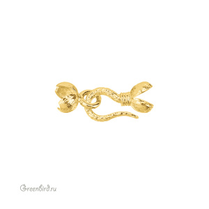 Концевик-крючок с каллотами, золото, 1 шт (#SV1701-KK-03G)