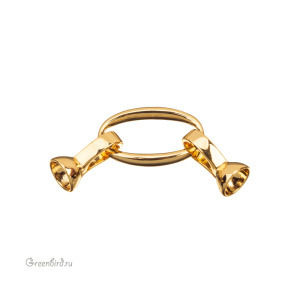 Замок часовой двойной "Овал", золото, 1 шт. (#SV1701-Z008-G)