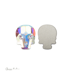 2856 Кристалл холодной фиксации Skull 10x7,5 мм – Crystal AB (#001AB)
