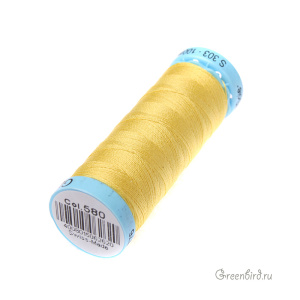 Шелковая нить Gutermann S303, 100м, лимон (#580)