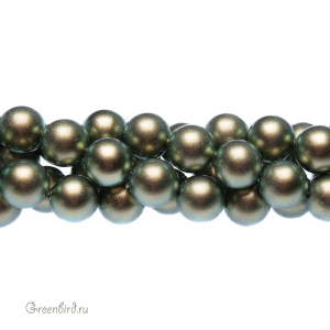 Swarovski 5810 Жемчуг 10 мм, иризирующий зеленый (#930), уп. 10 шт.