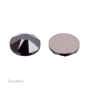 2088 Кристалл холодной фиксации Rose Flatback SS34 – Jet Hematite (#280HEM)