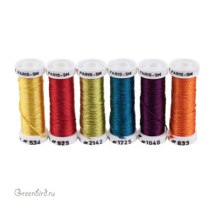 Набор шелковых нитей Au Ver a Soie Soie de Paris 6 Nuances — Flashy