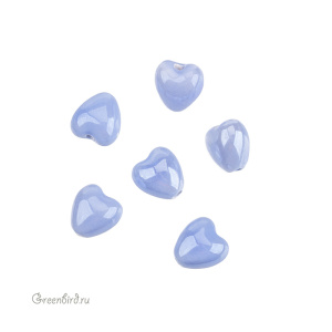 Бусина керамика "Сердце" 12х12,5 мм, голубой, 1 шт. (#SVA-CRM-06)