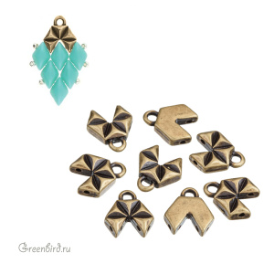 CYMBAL Концевик "Voudia" для GemDuo, ант. латунь, 1 шт. (#GD-012824-AB)