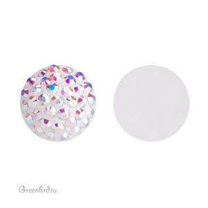Swarovski 86601 Кабошон с кристальным паве 12 мм, прозрачный радужный (#001AB), 1 шт.