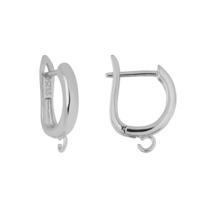 Швензы с английским замком, родий, пара (#CN-S003R)