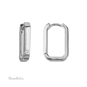 Швензы-звенья "Конго" с фианитом, родий, пара (#SV1701-2285R)