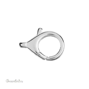 Замок-карабин 16,5 мм, родий, 1 шт. (#SV1701-JS-51R)