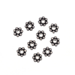 Спейсер TierraCast "Бусинки" 4 мм, ант. серебро, уп. 10 шт. (#TC-0408-12-10)