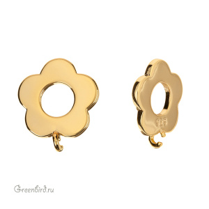 Коннектор-бейл "Цветок", золото, 1 шт. (#SV1701-B03-G)