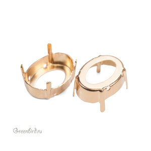 4122 Оправа для Oval Rivoli 18х13,5 мм, томпак/золото