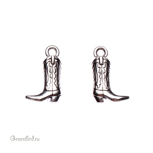 Подвеска "Сапог", ант. серебро, 1 шт. (#TC-2267)