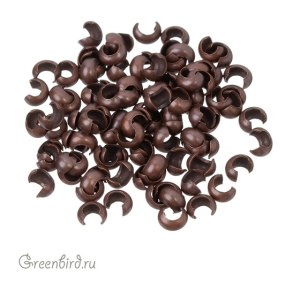 Бусина на кримп 3 мм, ант. медь, 1 шт. (#TC-0032-18)