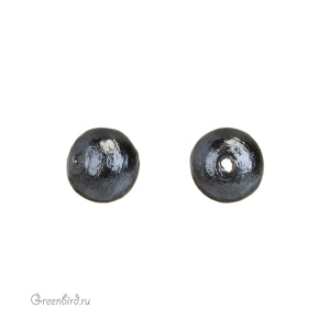 Хлопковый жемчуг 6 мм, Black, 1 шт. (#CTP001-06-Black)