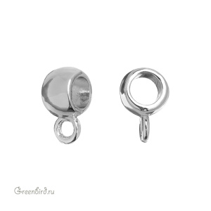 Коннектор-бейл 4 мм, родий, 1 шт. (#SV1701-B11-R)