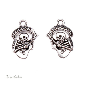 Подвеска "Гитаристо", ант. серебро, 1 шт. (#TC-2318)