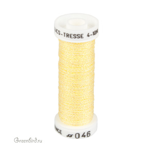 Металлизированная нить Tresse #4 AVAS, желтый, 10 м (#4-046)