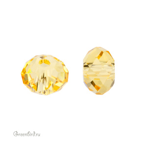 Swarovski 5040 Бусина Бриолетт 6х4 мм, светлый топаз (#226), 1 шт.