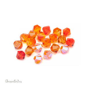 Микс бусин Bicone 4mm – Orange (#MIX02)