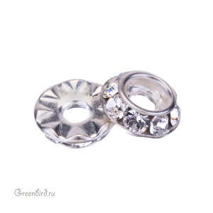 Swarovski 77208 Рондель PP18, серебро, прозрачный (#001), 1 шт.