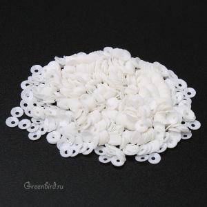 Пайетки LM Paris 3мм чаша, White 6001 (#LM28) Пайетки LM Paris 3мм чаша, White 6001 (#LM28)