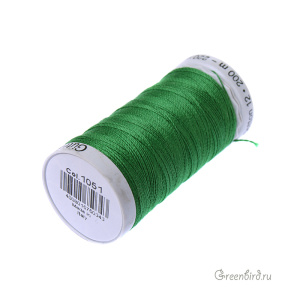 Нить Gutermann для вязания Cotton 12, новогодний зеленый (#1051)