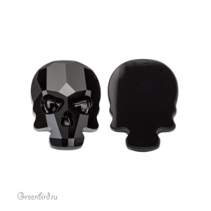 2856 Кристалл холодной фиксации Skull 18x14 мм – Jet (#280)