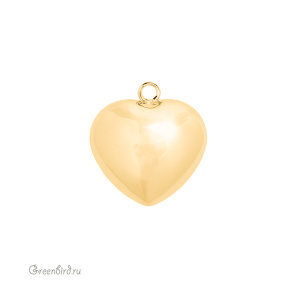 Подвеска "Сердечко" 27,4 мм, золото, 1 шт. (#SV1701-Pendant-93G)