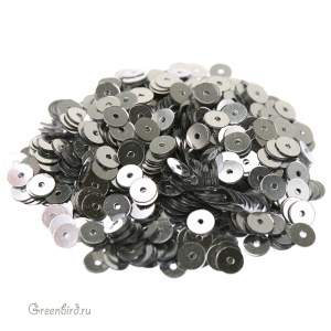 Пайетки LM Paris 4мм плоские, Metallic Grey 2069 (#LM26)