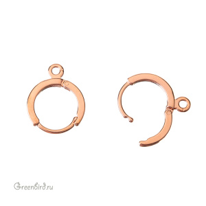 Швензы круглые, розовое золото, пара (9B251), Корея