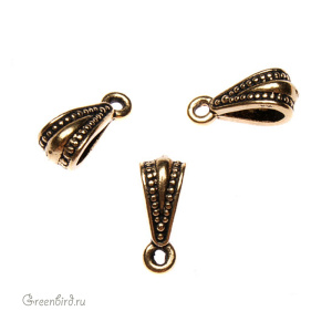 Коннектор-бейл "Бусинки", ант. золото, 1 шт. (#TC-5623)