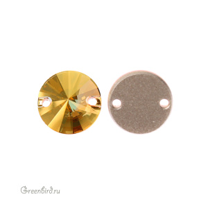 Swarovski пришивные 3200 Риволи 10 мм, солнечный металлик (#001METSH), 1 шт.