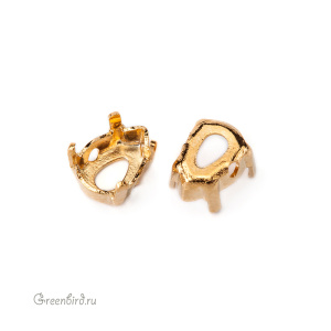 4320 Оправа для ювелирного кристалла Pear Fancy Stone 6х4 мм, золото