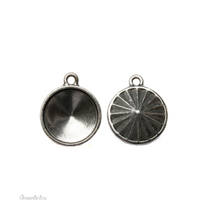 Оправа для Rivoli 18 мм (подвеска), ант. олово, 1 шт. (#TC-2369-40)