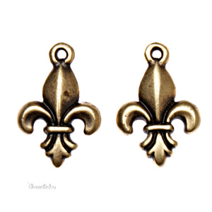 Подвеска "Королевская лилия" малая, ант. латунь, 1 шт. (#TC-2238)