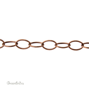 Цепочка 5х6мм, ант. латунь, 10 см (#TC-0825-27)