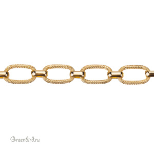 Цепочка фактурная 11x19 мм, золото, 30 см (#Chain-70G)