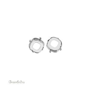 4483 Оправа для ювелирного кристалла Thin Cushion FS 10 мм, белая бронза