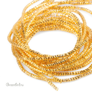 Канитель трунцал 2 мм, яркое золото (KAN4258)