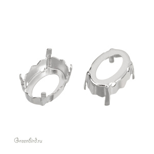 4160 Оправа для ювелирного кристалла Magical Oval Fancy Stone 14х10 мм, белая бронза 4160 Оправа для ювелирного кристалла Magical Oval Fancy Stone 14х10 мм, белая бронза