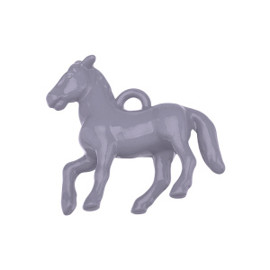 Подвеска "Лошадка", пластик, серый, 1 шт. (#SV1701-Pendant-173)