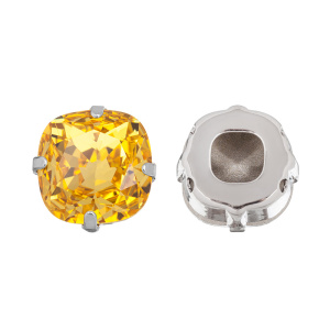 Кристалл в оправе 4470C 14 мм Crystalbird - Light Topaz (#226), родий, 1 шт. (#CBCS-0066)