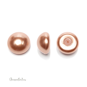 Жемчуг полупросверленный кабошон 16 мм #5817 Rose Gold (#769)